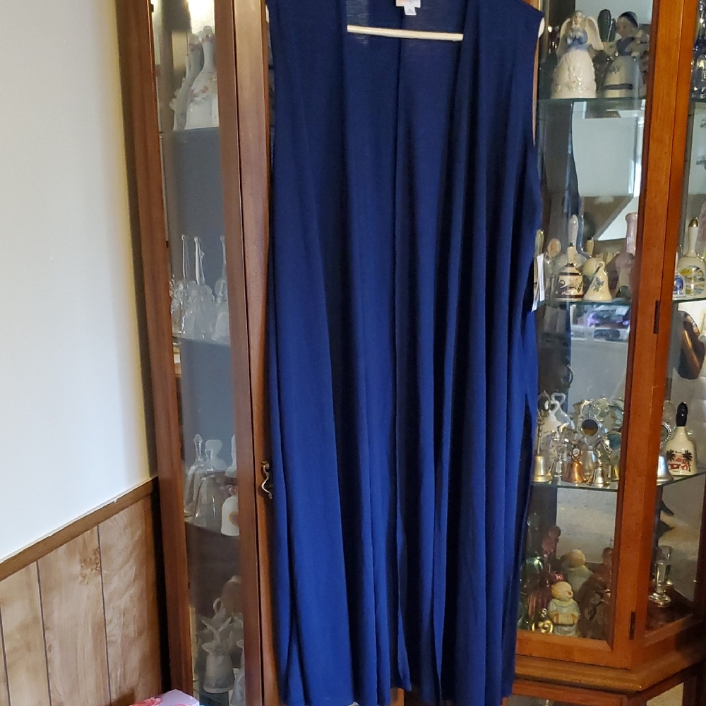 NWT (CH) LuLaRoe Joy Elegant Blue Sleeveless Vest